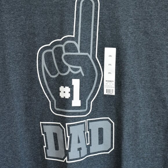 Men's Melmarc T-Shirt #1 Dad Short Sleeve 2XLARGE Charcoal Heather NEW - Picture 4 of 8